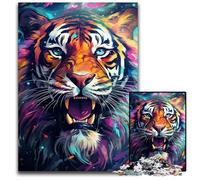 Puzzles de 1000 pièces représentant Un Tigre majestueux idéal pour Noël Halloween Pâques Nouvel an (38 x 26 cm)