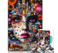 Puzzles de 1000 pièces représentant Un Visage de Fille Charmante, pour Adultes, Jeu Stimulant et décoration Murale en Famille, Cadeaux Uniques pour Anniversaire et Noël (75x50cm)