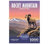Puzzles De 1000 Pièces Rocky Mountain National Park Bighorn Sheep Puzzle pour Adolescents Découpe De Précision Activités Amusantes À La Maison Jeu Stimulant Et Jeux en Famille 52x38cm/1000pcs