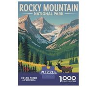 Puzzles De 1000 Pièces - Rocky Mountain National Park Illustration Puzzle pour Adolescents, Activités Familiales pour Anniversaire, Noël, Cadeaux d'anniversaire Uniques 38x26cm/1000pcs