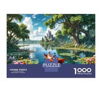 Puzzles De 1000 Pièces - Romantic Lake with Castle Puzzle pour Adolescents, Activités Familiales pour Anniversaire, Noël, Cadeaux d'anniversaire Uniques 38x26cm/1000pcs