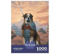 Puzzles De 1000 Pièces Saint Bernard The Samurai Puzzle Adulte, Jouet, Décoration Murale, Une Œuvre d'art, Cadeaux Uniques pour Anniversaire Et Noël 38x26cm/1000pcs