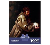 Puzzles De 1000 Pièces - Saint Francis in Prayer Puzzle Casse-tête, Jeu De Réflexion, Décoration Murale, Idéal comme Cadeau pour Toute La Famille 70x50cm/1000pcs
