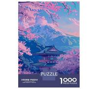 Puzzles De 1000 Pièces - Sakura Mountain Painting Puzzle Casse-tête, Jeu De Réflexion, Décoration Murale, Idéal comme Cadeau pour Toute La Famille 52x38cm/1000pcs