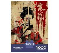 Puzzles De 1000 Pièces - Samurai Woman Art Print Puzzles pour Adolescents, Jeu De Réflexion Et Anti-Stress, Idéal en Cadeau pour Toute La Famille 38x26cm/1000pcs