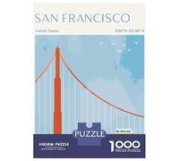 Puzzles De 1000 Pièces San Francisco Golden Gate Bridge Puzzles pour Adultes - Jeux De Détente - Analyse Et Logique - Cadeaux Uniques pour Un Anniversaire Ou Noël 52x38cm/1000pcs