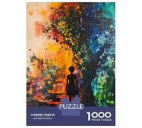 Puzzles De 1000 Pièces Silhouette of A Woman in A Colorful Forest Puzzles pour Adolescents : Amusants Et Humoristiques, Chaque Pièce Est Unique - Jouets Éducatifs 38x26cm/1000pcs