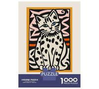 Puzzles De 1000 Pièces - Sitting Retro Cat Puzzle pour Adolescents, Activités Familiales pour Anniversaire, Noël, Cadeaux d'anniversaire Uniques 38x26cm/1000pcs