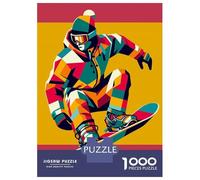 Puzzles De 1000 Pièces Snowboarding WPAP Pop Art Puzzle Anti-Stress, Décoration Murale, Cadeaux Uniques pour Anniversaire Et Noël 70x50cm/1000pcs
