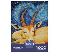Puzzles De 1000 Pièces - Starry Gazelle Rest Puzzle Casse-tête, Jeu De Réflexion, Décoration Murale, Idéal comme Cadeau pour Toute La Famille 70x50cm/1000pcs