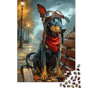 Puzzles De 1000 Pièces Steampunk Dog Art Print Puzzles pour Adolescents - Anti-Stress - Entraînez Votre Cerveau Et Votre Dextérité - Jouets Éducatifs 38x26cm/1000pcs