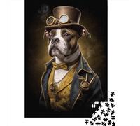 Puzzles De 1000 Pièces Steampunk Dog Costume Puzzles pour Adolescents Améliorent La Mémoire Difficiles Et Stimulants Casse-tête Jeux De Société en Famille 52x38cm/1000pcs