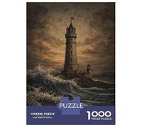 Puzzles De 1000 Pièces Stormy Seas Lighthouse Puzzles pour Adolescents : Amusants Et Humoristiques, Chaque Pièce Est Unique - Jouets Éducatifs 70x50cm/1000pcs