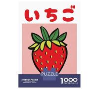 Puzzles De 1000 Pièces Strawberry Japanese Fruit Poster Puzzles pour Adultes - Course De Vitesse - Stimule Le Cerveau - Jeu Au Design Élégant 52x38cm/1000pcs