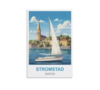 Puzzles de 1000 pièces, Stromstad, Suède. Coffret de Puzzles pour des Moments de Jeu stimulants en Famille (70 x 50 cm).