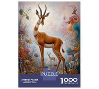 Puzzles De 1000 Pièces - Surreal Whimsical Gazelle Puzzle Casse-tête, Jeu De Réflexion, Décoration Murale, Idéal comme Cadeau pour Toute La Famille 52x38cm/1000pcs