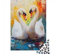 Puzzles De 1000 Pièces - Swan Love Painting Artwork-1 Puzzle Casse-tête, Jeu De Réflexion, Décoration Murale, Idéal comme Cadeau pour Toute La Famille 70x50cm/1000pcs