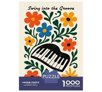 Puzzles De 1000 Pièces Swing Into The Groove Floral Piano Puzzles pour Adultes Améliore La Mémoire Défi Éducatif Jouets Jeux Éducatifs 52x38cm/1000pcs