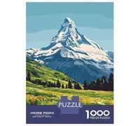 Puzzles De 1000 Pièces Swiss Mountain Landscape Puzzles pour Adultes - Course De Vitesse - Stimule Le Cerveau - Jeu Au Design Élégant 38x26cm/1000pcs