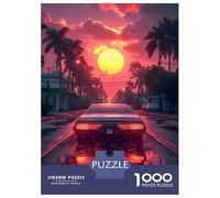 Puzzles De 1000 Pièces - Synthwave Poster Puzzle Casse-tête, Jeu De Réflexion, Décoration Murale, Idéal comme Cadeau pour Toute La Famille 52x38cm/1000pcs