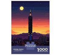Puzzles De 1000 Pièces Taipei Taiwan Cityscape at Sunset Puzzles pour Adolescents : Amusants Et Humoristiques, Chaque Pièce Est Unique - Jouets Éducatifs 38x26cm/1000pcs