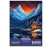 Puzzles De 1000 Pièces - The Camping Winter Lodge Puzzle Casse-tête, Jeu De Réflexion, Décoration Murale, Idéal comme Cadeau pour Toute La Famille 38x26cm/1000pcs