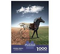 Puzzles De 1000 Pièces - The Double Sided Horse Puzzle Casse-tête, Jeu De Réflexion, Décoration Murale, Idéal comme Cadeau pour Toute La Famille 52x38cm/1000pcs