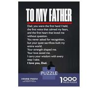 Puzzles De 1000 Pièces - to My Father Sentimental Fathers Day Puzzle pour Adultes Jeux Relaxants Vacances À La Maison Offre Spéciale pour Toute La Famille 70x50cm/1000pcs