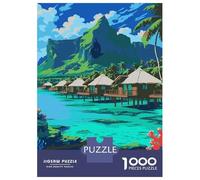 Puzzles De 1000 Pièces - Tropical Island Resort Digital Art Puzzle pour Adolescents, Activités Familiales pour Anniversaire, Noël, Cadeaux d'anniversaire Uniques 52x38cm/1000pcs