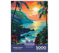 Puzzles De 1000 Pièces Tropical Island Sunset Puzzle Adulte, Jouet, Décoration Murale, Une Œuvre d'art, Cadeaux Uniques pour Anniversaire Et Noël 52x38cm/1000pcs