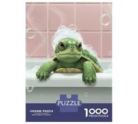 Puzzles De 1000 Pièces Turtle in Bathtub with Bubbles Puzzles pour Adultes - Course De Vitesse - Stimule Le Cerveau - Jeu Au Design Élégant 38x26cm/1000pcs