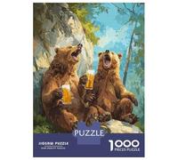 Puzzles De 1000 Pièces Two Bears Drinking Beer Puzzles pour Adolescents Améliorent La Mémoire Difficiles Et Stimulants Casse-tête Jeux De Société en Famille 70x50cm/1000pcs
