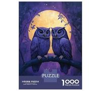 Puzzles De 1000 Pièces Two Owls Under The Moonlight Puzzle Adulte Jeu Manuel Défi Difficile Interaction Parent-Enfant 70x50cm/1000pcs