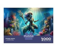 Puzzles De 1000 Pièces - Underwater Mermaid Art Print Puzzle Casse-tête, Jeu De Réflexion, Décoration Murale, Idéal comme Cadeau pour Toute La Famille 52x38cm/1000pcs