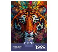 Puzzles De 1000 Pièces Vibrant Tiger Art -3 Puzzle Adulte Jeu Manuel Une Œuvre d'art Cadeaux Uniques pour Anniversaire Et Noël 38x26cm/1000pcs