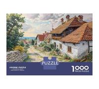 Puzzles De 1000 Pièces Vintage European Village Scene Puzzle Adulte Jeu Manuel Défi Difficile Interaction Parent-Enfant 38x26cm/1000pcs