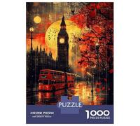 Puzzles De 1000 Pièces - Vintage Shadows Gothic London at Dusk Puzzle Casse-tête, Jeu De Réflexion, Décoration Murale, Idéal comme Cadeau pour Toute La Famille 70x50cm/1000pcs