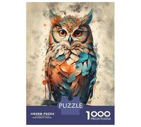 Puzzles De 1000 Pièces Watercolor Owl Puzzle Adulte Jeu Manuel Défi Difficile Interaction Parent-Enfant 70x50cm/1000pcs