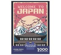 Puzzles De 1000 Pièces Welcome to Japan Vintage Travel Puzzle pour Adolescents Découpe De Précision Activités Amusantes À La Maison Jeu Stimulant Et Jeux en Famille 52x38cm/1000pcs