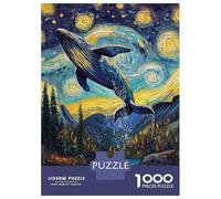 Puzzles De 1000 Pièces - Whale's Night Journey Puzzle Casse-tête, Jeu De Réflexion, Décoration Murale, Idéal comme Cadeau pour Toute La Famille 52x38cm/1000pcs