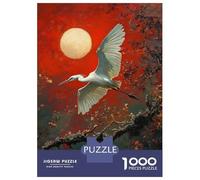 Puzzles De 1000 Pièces White Heron in Flight Puzzles pour Adultes - Course De Vitesse - Stimule Le Cerveau - Jeu Au Design Élégant 70x50cm/1000pcs