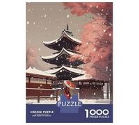 Puzzles De 1000 Pièces Winter in Japan Puzzle Adulte Jeu Manuel Une Œuvre d'art Cadeaux Uniques pour Anniversaire Et Noël 70x50cm/1000pcs
