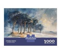 Puzzles De 1000 Pièces - Winter Landscape with Snowy Trees Puzzle Casse-tête, Jeu De Réflexion, Décoration Murale, Idéal comme Cadeau pour Toute La Famille 38x26cm/1000pcs