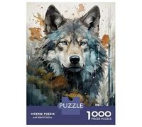 Puzzles De 1000 Pièces - Wolf Blue Eyes Puzzles pour Adolescents, Jeu De Réflexion Et Anti-Stress, Idéal en Cadeau pour Toute La Famille 38x26cm/1000pcs