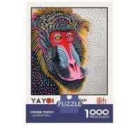 Puzzles De 1000 Pièces Yayoi Kusama Mandrill No.1 Exhibition Poster Puzzles pour Adolescents - Anti-Stress - Entraînez Votre Cerveau Et Votre Dextérité - Jouets Éducatifs 70x50cm/1000pcs