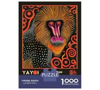 Puzzles De 1000 Pièces Yayoi Kusama Mandrill No.6 Exhibition Poster Puzzles pour Adolescents Améliorent La Mémoire Difficiles Et Stimulants Casse-tête Jeux De Société en Famille 52x38cm/1000pcs