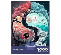 Puzzles De 1000 Pièces - Yin and Yang Lunar Eclipse Puzzle Casse-tête, Jeu De Réflexion, Décoration Murale, Idéal comme Cadeau pour Toute La Famille 38x26cm/1000pcs