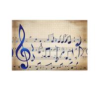 Puzzles de 1000 pièces Yyhwhjde - Notes de musique bleues - Puzzles éducatifs intellectuels en bois - Puzzles amusants pour soulager le stress