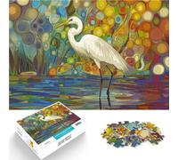 Puzzles de 2000 pièces pour Adolescents Aigrette Blanche dans Les Fleurs Impossible Renforcer l'amour Entre Les Couples 70x100cm