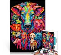 Puzzles de 2000 pièces pour Adolescents Animaux psychédéliques Séjour Anti-Stress pour Tuer Le Temps Cadeau Amusant 70x100cm